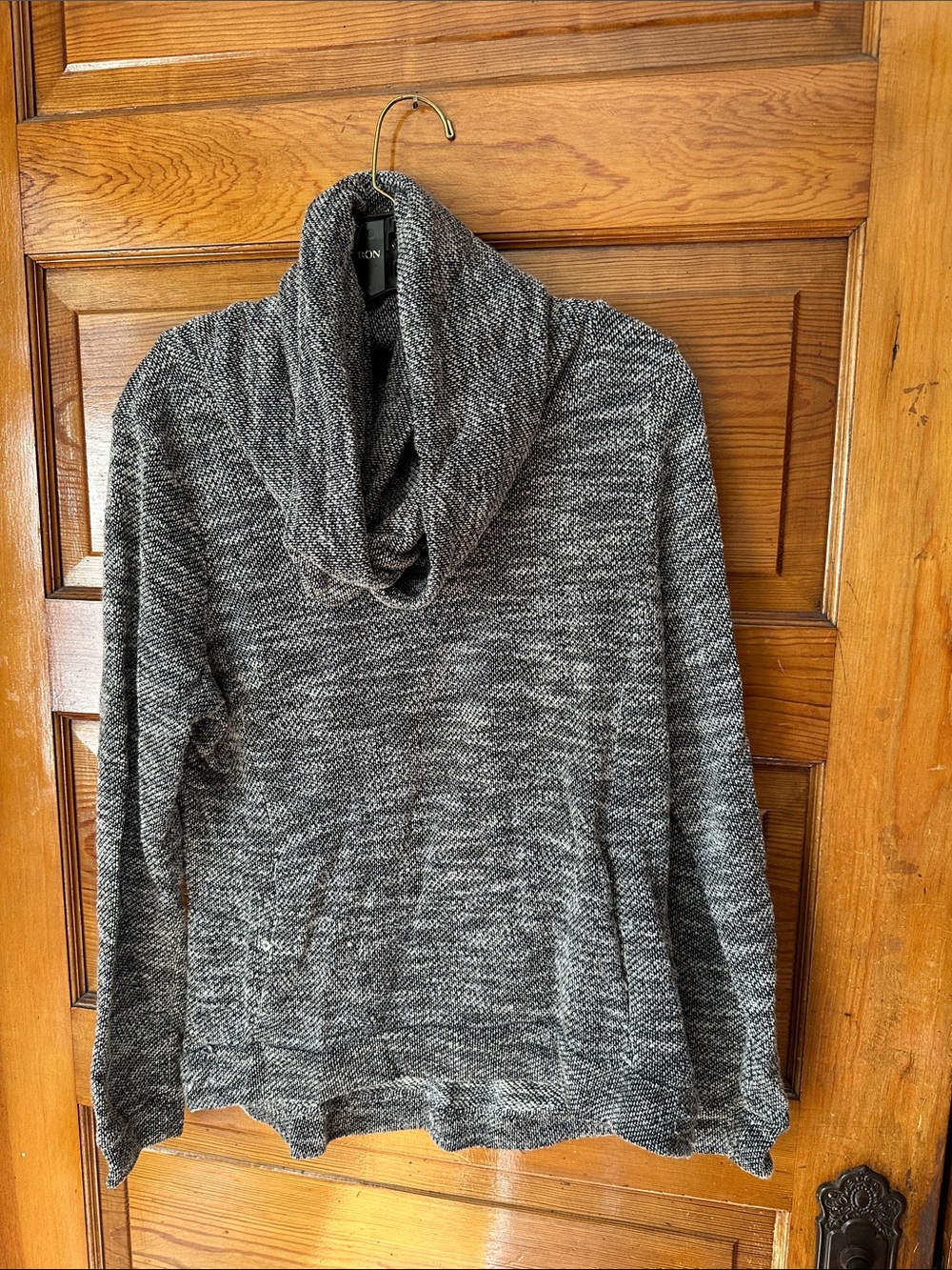 Bench Cozy Gray Marled Cowl Neck Sweater with pockets